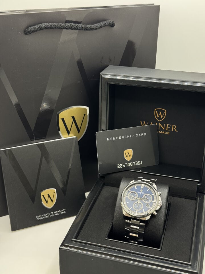 Wainer Swiss Made Lüks Sportif Erkek Kol Saati | 42 mm Çelik Kordon, Safir Cam, Füme Kadran