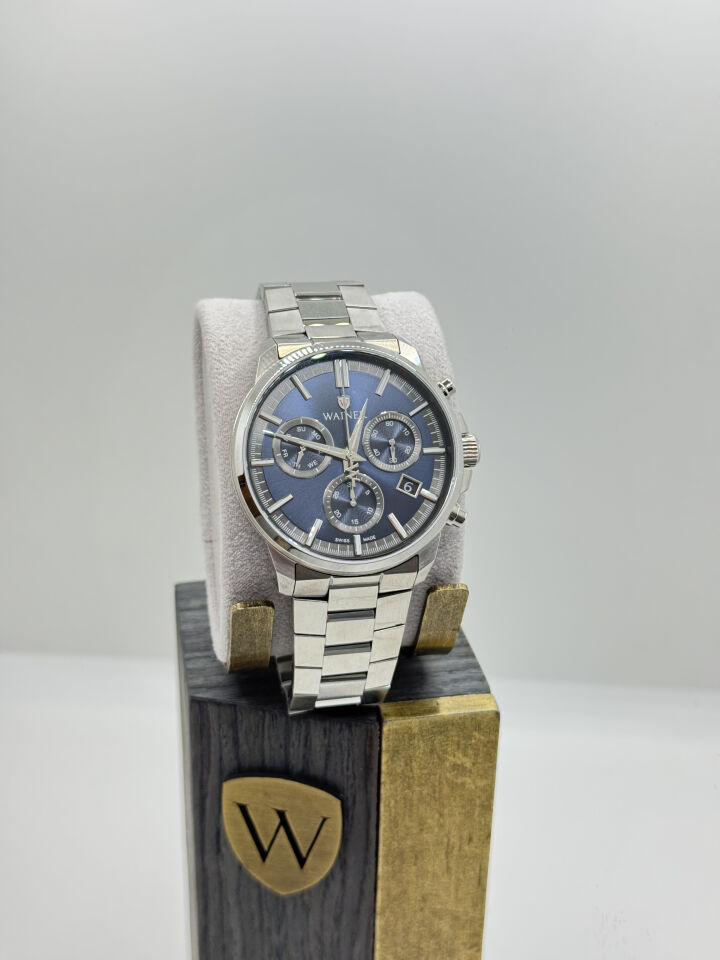 Wainer Swiss Made Lüks Sportif Erkek Kol Saati | 42 mm Çelik Kordon, Safir Cam, Füme Kadran