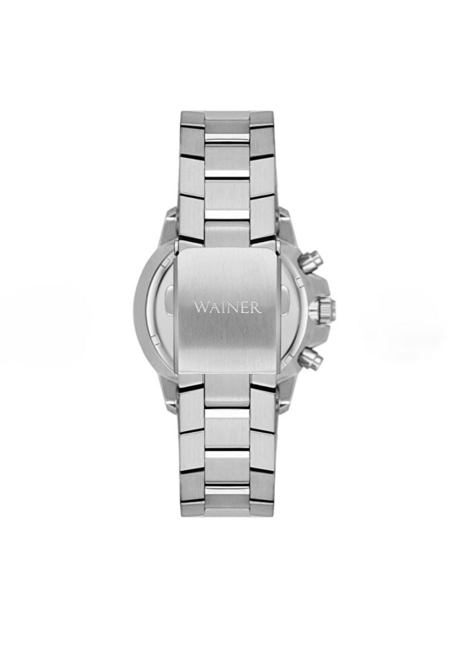 Wainer Swiss Made Lüks Sportif Erkek Kol Saati | 42 mm Çelik Kordon, Safir Cam, Füme Kadran